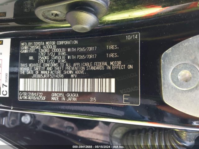 JTEBU5JR7F5214398 Toyota 4runner Trd Pro