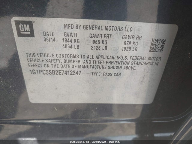 Chevrolet Cruze 1lt Auto 2014 1G1PC5SB2E7412347 Image 9