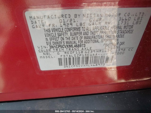 Nissan Kicks Sv Xtronic Cvt 2021 3N1CP5CVXML468973 Image 9
