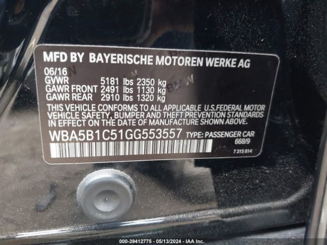 WBA5B1C51GG553557 BMW 535i