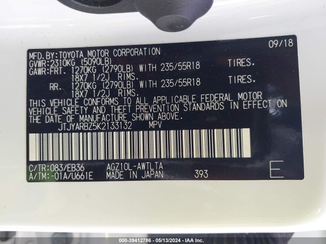 JTJYARBZ5K2133132 Lexus Nx 300 F Sport