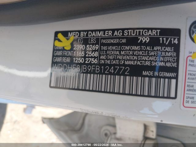 WDDHF8JB9FB124772 Mercedes-Benz E 350 4matic