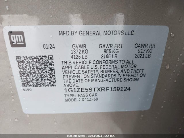 Chevrolet MALIBU LT 2024 1G1ZE5STXRF159124 Image 9