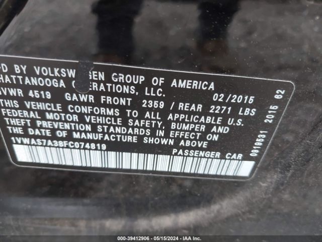 1VWAS7A38FC074819 Volkswagen Passat 1.8t Limited Edition