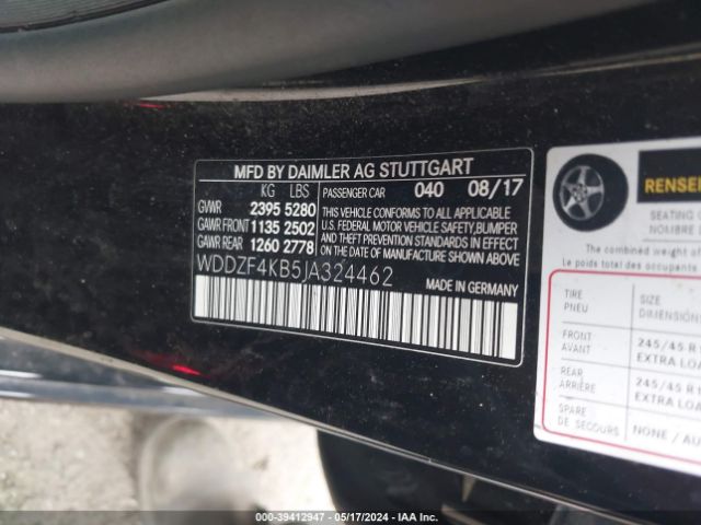 WDDZF4KB5JA324462 Mercedes-Benz E 300 4matic
