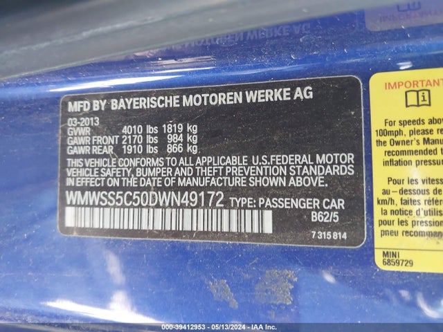 2013 MINI PACEMAN WMWSS5C50DWN49172 Photo 8