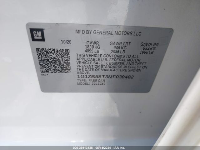 1G1ZB5ST3MF030482 Chevrolet Malibu Fwd Ls