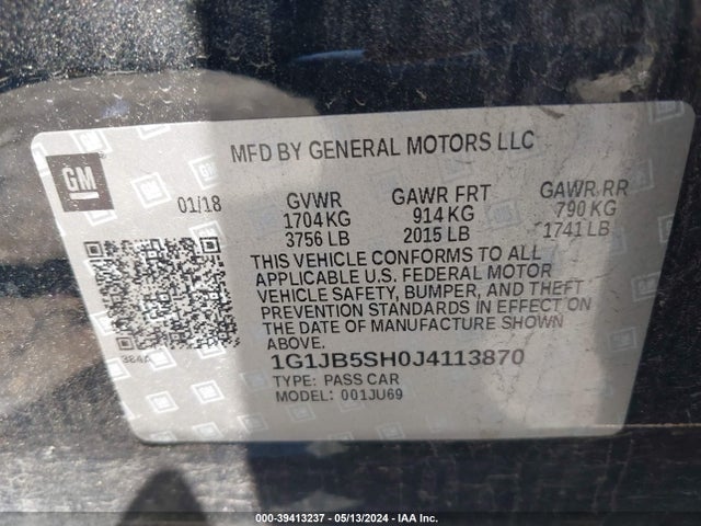 Chevrolet Sonic Ls Auto 2018 1G1JB5SH0J4113870 Image 9