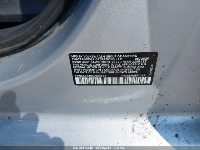 1VWSA7A36LC020681 Volkswagen Passat 2.0t Se