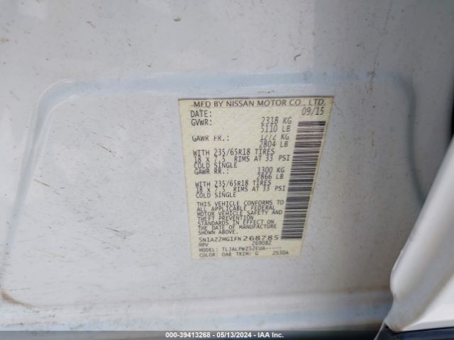 5N1AZ2MG1FN268785 Nissan MURANO S