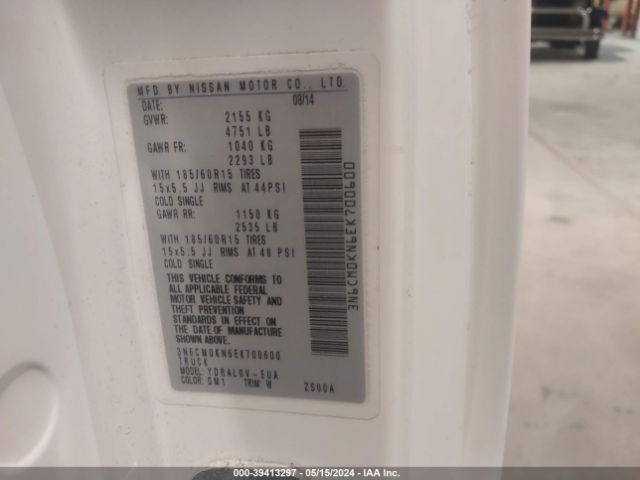 3N6CM0KN6EK700600 Nissan NV200 SV