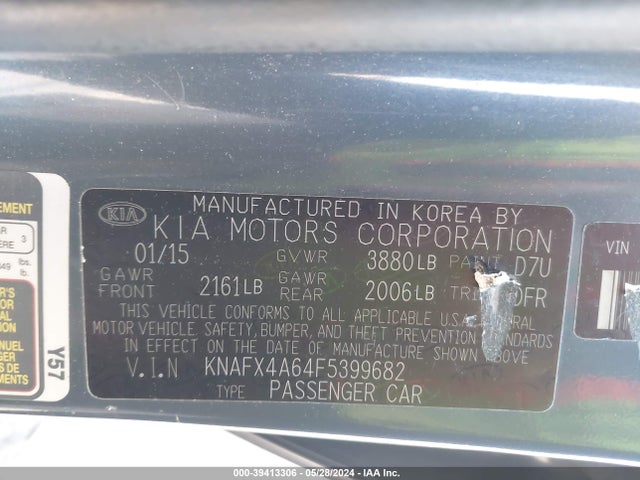 KIA FORTE LX 2015 KNAFX4A64F5399682 Image 9