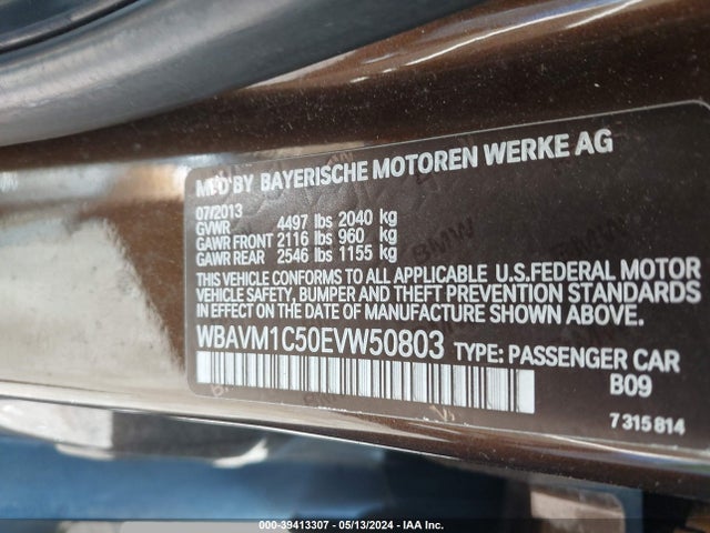 BMW X1 Sdrive28i 2014 WBAVM1C50EVW50803 Image 9