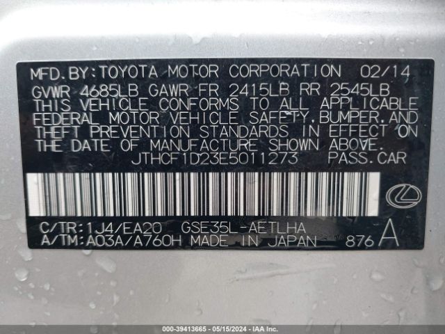 JTHCF1D23E5011273 Lexus IS 250