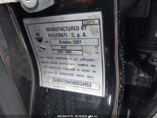 2008 MASERATI QUATTROPORTE ZAMFE39A580034953 Photo 8