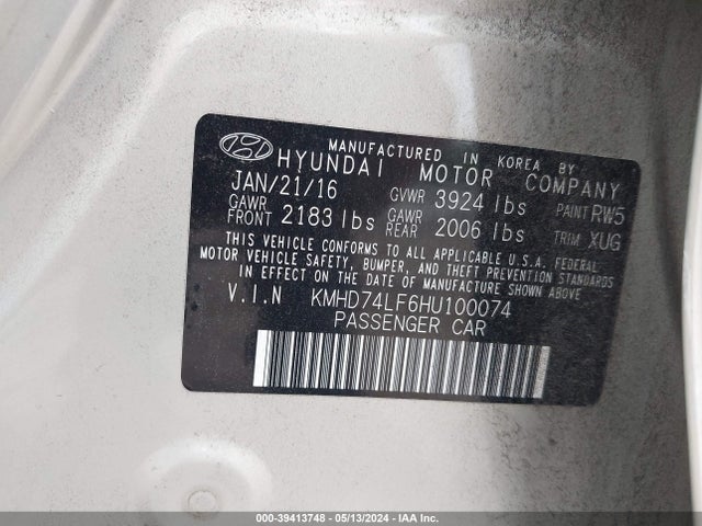 Hyundai ELANTRA SE 2017 KMHD74LF6HU100074 Image 9