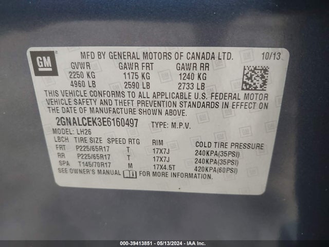 Chevrolet Equinox 2lt 2014 2GNALCEK3E6160497 Image 9
