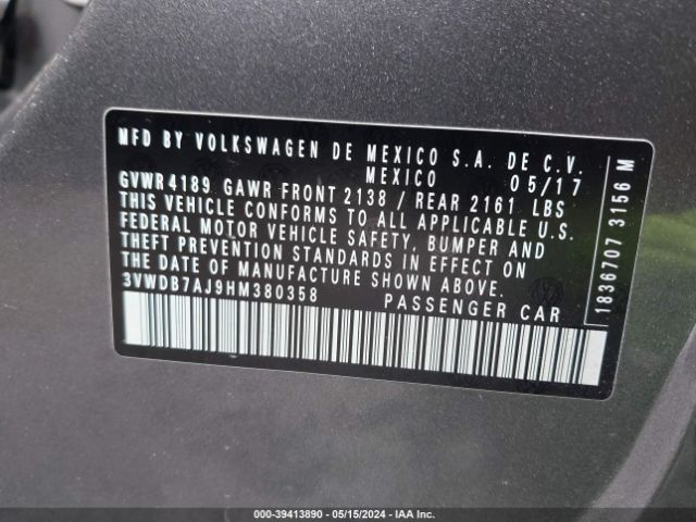 3VWDB7AJ9HM380358 Volkswagen Jetta 1.4t Se
