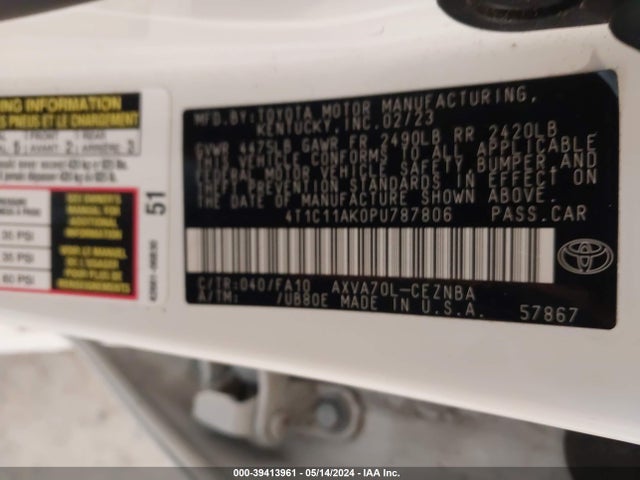 Toyota CAMRY LE 2023 4T1C11AK0PU787806 Image 9