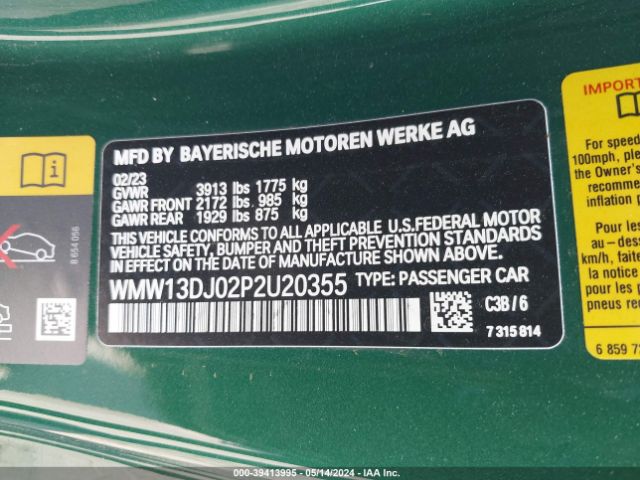 WMW13DJ02P2U20355 Mini Se Hardtop Cooper