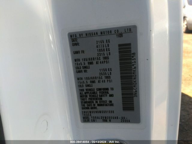 3N6CM0KN0MK691598 Nissan Nv200 Compact Cargo S Xtronic Cvt