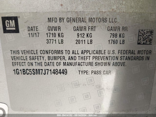 Chevrolet Cruze Ls Auto 2018 1G1BC5SM7J7148449 Image 9