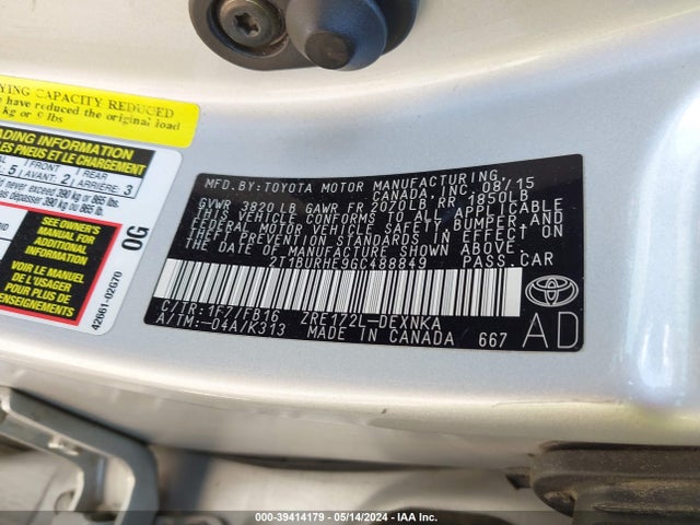 Toyota COROLLA LE 2016 2T1BURHE9GC488849 Image 9