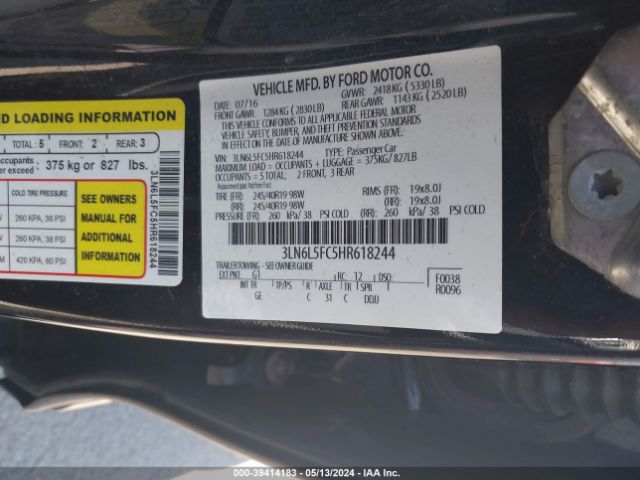 3LN6L5FC5HR618244 Lincoln Mkz Reserve