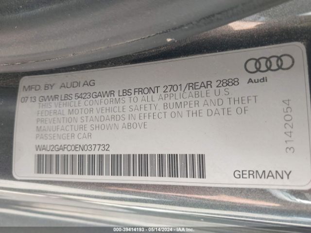 WAU2GAFC0EN037732 Audi A7 3.0t Premium Plus