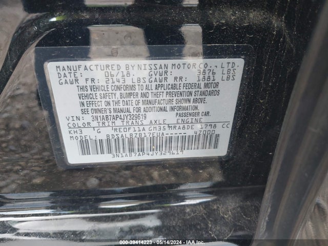 Nissan SENTRA S 2018 3N1AB7AP4JY329619 Image 9