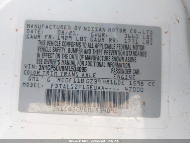 Nissan Kicks Sv Xtronic Cvt 2021 3N1CP5CV8ML534095 Image 9