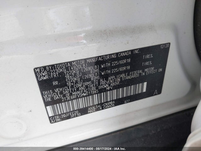 Toyota Rav4 Xse Hybrid 2021 2T3E6RFV5MW011945 Image 9