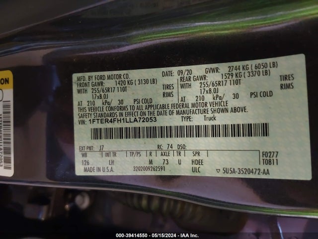 Ford Ranger Xlt 2020 1FTER4FH1LLA72053 Image 9