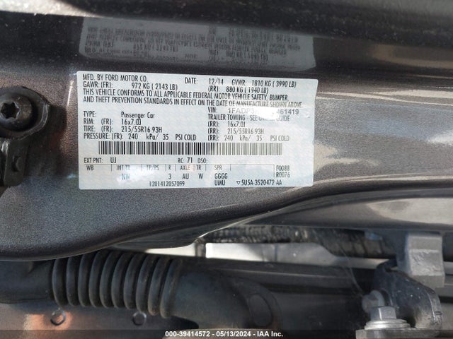 Ford FOCUS SE 2014 1FADP3K24EL461419 Image 9