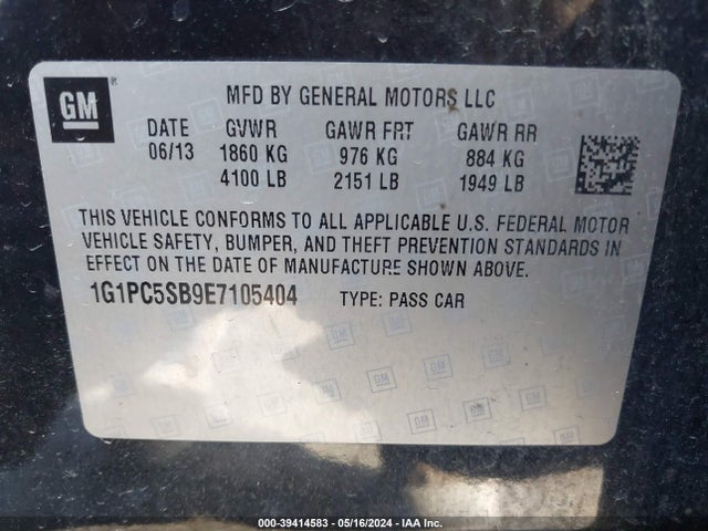 Chevrolet Cruze 1lt Auto 2014 1G1PC5SB9E7105404 Image 9