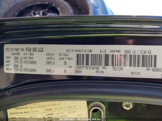 1C6RR7MT5FS740769 RAM 1500 Sport