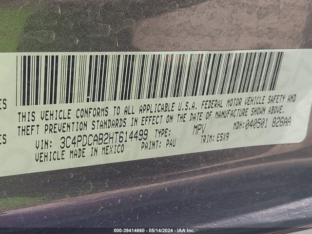 Dodge JOURNEY SE 2017 3C4PDCAB2HT614499 Image 9