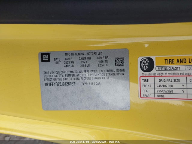 Chevrolet Camaro 1ss 2018 1G1FF1R75J0126167 Image 9