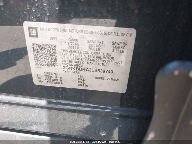 Chevrolet Blazer Fwd 1lt 2020 3GNKBBRA2LS539749 Image 9