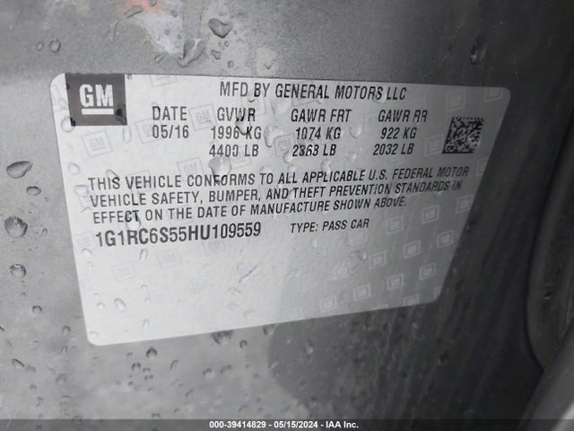 Chevrolet VOLT LT 2017 1G1RC6S55HU109559 Image 9