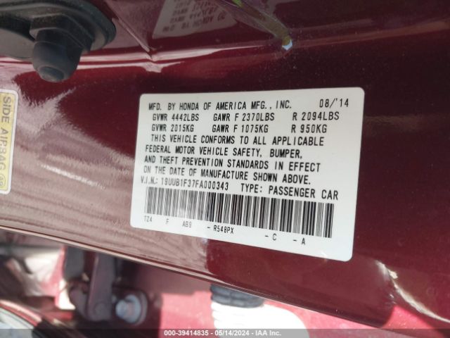 19UUB1F37FA000343 Acura TLX