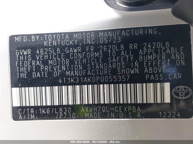 Toyota Camry Xse Hybrid 2023 4T1K31AK0PU055357 Image 9