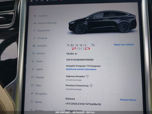 5YJXCBE49GF005254 Tesla Model X 75d/p100d/p90d