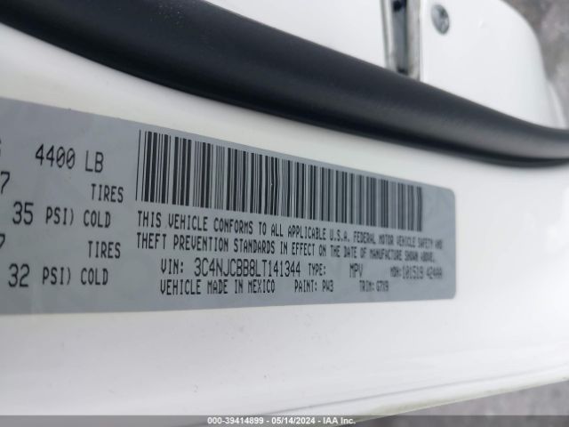 3C4NJCBB8LT141344 Jeep Compass Latitude Fwd