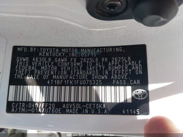 4T1BF1FK1FU075325 Toyota Camry Le/se/xle/xse