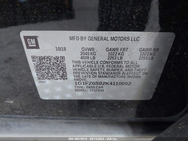 Chevrolet Bolt Ev Premier 2019 1G1FZ6S02K4110052 Image 9