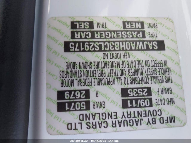 2012 JAGUAR XF SAJWA0HB3CLS29175 Photo 8