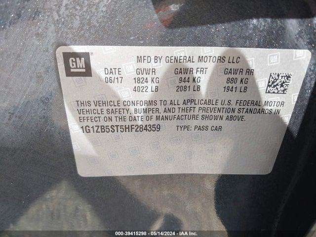 Chevrolet MALIBU LS 2017 1G1ZB5ST5HF284359 Image 9