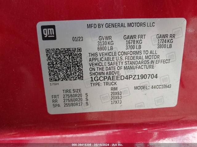 1GCPAEED4PZ190704 Chevrolet Silverado 1500 2wd  Short Bed Ltz