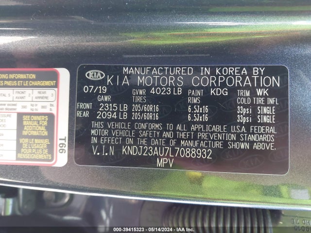 KIA SOUL LX 2020 KNDJ23AU7L7088932 Image 9